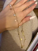 Tobillera dorada de Color estrella Bohemia para mujer, cadena multicapa para pies, pulsera tobillera de perlas simuladas, joyería de playa