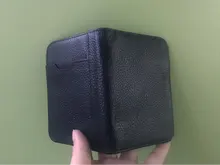 Tarjetero de cuero para hombre y mujer, billetera plegable para tarjetas de identificación y de crédito, cubierta de viaje para pasaporte de negocios Vintage