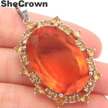 SheCrown 14.0g Big Gemstone 30x20mm Created Golden Citrine Woman's Party Silver Pendant 51x31mm
SheCrown 14.0g Big Gemstone 30x20mm Created Golden Citrine Woman's Party Silver Pendant 51x31mm