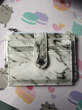 Tarjetero con textura de mármol, cartera pequeña de bolsillo para tarjetas de crédito, delgado y delgado, color blanco