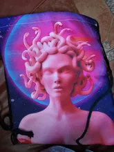 Bolsa de almacenamiento de lona con cordón para mujer, mochila informal de viaje para chica adolescente, estatua de estética Vaporwave