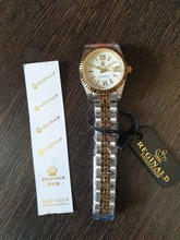 Reginald-Reloj de negocios para hombre y mujer, pulsera de acero, reloj de cuarzo dorado, regalo de San Valentín