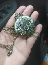 Relojes Retro de bronce para hombre y mujer, pulsera de mano de cuarzo, analógica, cadena colgante, con accesorios de regalo