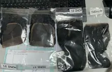 Extensiones de pelo brasileñas con malla con división, accesorio capilar ondulado de 13x4 y 4x4 con encaje Frontal, color negro azabache y cierre de malla con división