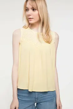 DeFacto Woman Summer Light Yellow Sleeveless Blouse Women Casual Loose Blouse Tops Female Fashionable Blouse-J2483AZ18SM
DeFacto Woman Summer Light Yellow Sleeveless Blouse Women Casual Loose Blouse Tops Female Fashionable Blouse-J2483AZ18SM