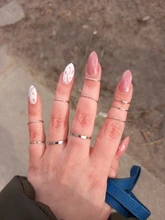 Modyle-anillos para articulaciones de diseño sencillo para mujer, conjuntos de anillos para articulaciones de Color dorado y plateado Vintage, joyería coreana