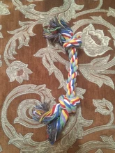 Cuerda de hueso trenzado duradera para mascotas, 1 Uds., Algodón Doble para perros y cachorros, juguetes suministros para mascotas, Color aleatorio