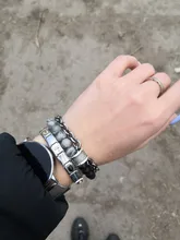 Pulsera de acero inoxidable con cuentas de ojo de tigre para hombre, cadena de eslabones de acero inoxidable, brazalete de Yoga, joyería para hombre 2020