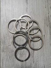 LLavero de Acero inoxidable plano para hombre y mujer, llavero de 20MM, 25MM, 28MM, 10 unidades por paquete