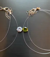 Collar de hilo de pescar transparente para mujer, gargantilla de diamantes de imitación, colgante de cadena Invisible, joyería femenina