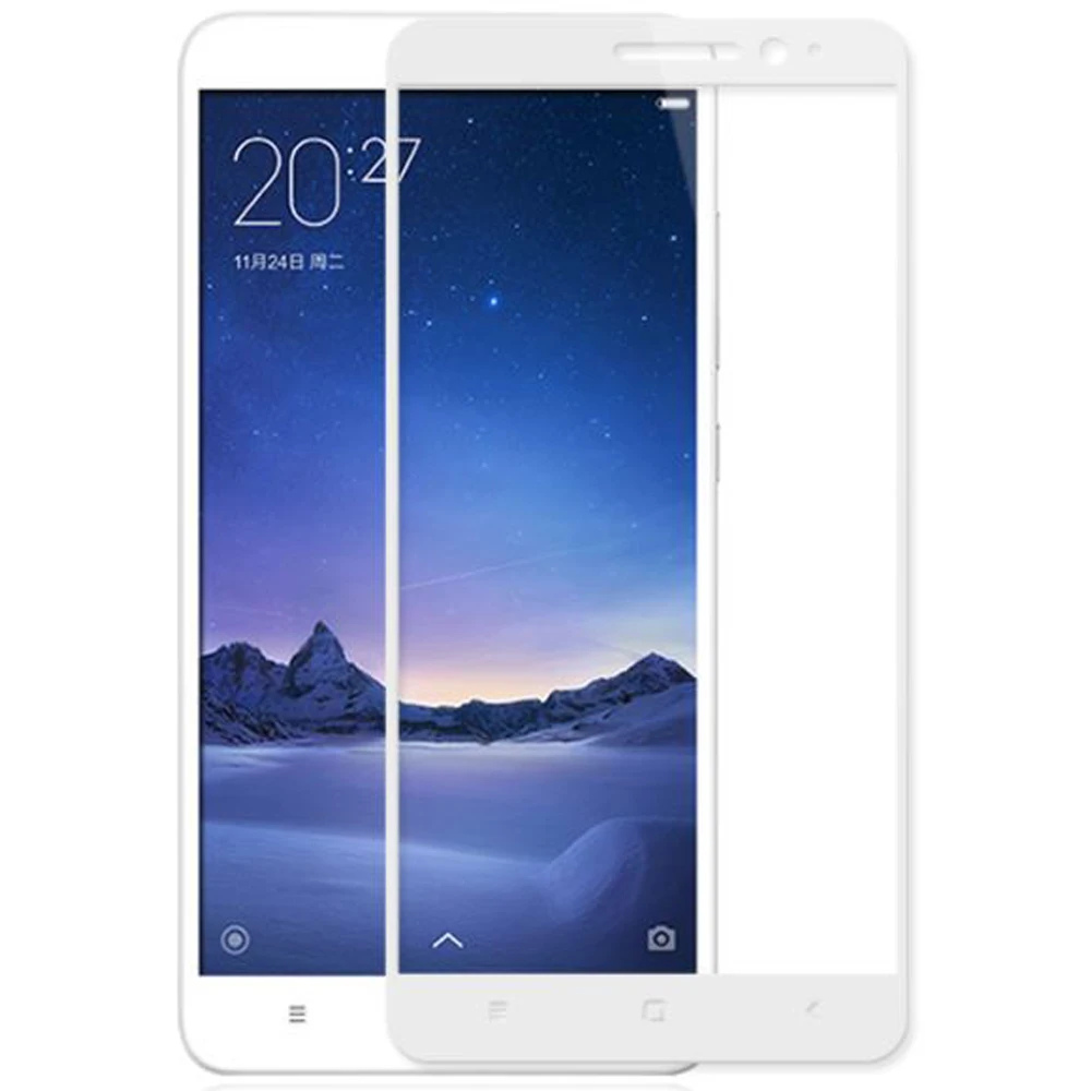 Full White 2D tempered glass screen Protector covers 100% LCD Tactil Compatible Xiaomi Redmi Note 3 | Мобильные телефоны и