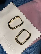 ANENJERY aro-pendientes de plata de primera ley diseño geométrico para mujer, aretes pequeños, aros pequeños, plata esterlina 925, estilo francés, Punk, Hip Hop, fiesta