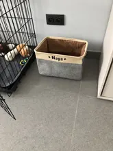 Bins Storage-Box Canvas-Bag Pet-Toys Dog-Accessories Foldable Personalized Linen