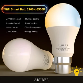 2Pcs Smart APP WiFi Remote Control Lamp B22 Voice Control Smart LED Light Bulb Dimmable IOS /Android 2700K-6500K Saving Energy
2Pcs Smart APP WiFi Remote Control Lamp B22 Voice Control Smart LED Light Bulb Dimmable IOS /Android 2700K-6500K Saving Energy