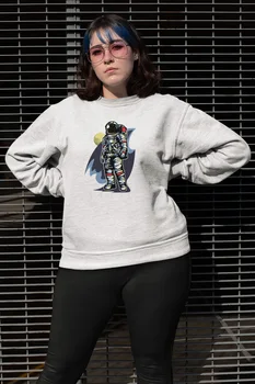 Angemiel Wear Vicinity Astronaut White Women Sweatshirts 
Angemiel Wear Vicinity Astronaut White Women Sweatshirts