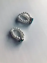 Anillos trenzados de imitación de perlas para mujer, 1 unidad, a la moda, coloridos, con diamantes de imitación, corazón, cristal, fiesta, regalos de joyería