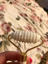 Rodillo de Jade blanco para masaje Facial, rodillo de Jade blanco para estiramiento Facial, herramientas de masaje Facial para mentón, cuello, cuidado de la piel