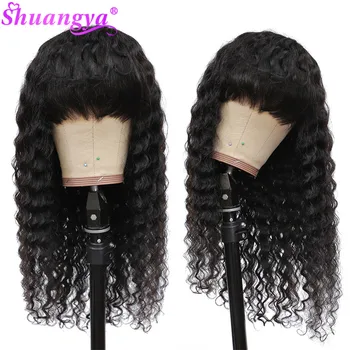 Deep Wave Wigs Peruvian Human Hair Wigs With Bangs Cheap Full Machine Made Wig 180% Density 100% Remy Human Hair Wigs Pre pluck
Deep Wave Wigs Peruvian Human Hair Wigs With Bangs Cheap Full Machine Made Wig 180% Density 100% Remy Human Hair Wigs Pre pluck