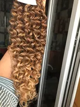 Pelo Rizado Afro, ondulado, sintético, resistente al calor, ondas profundas, extensiones de cabello, marrón, 2 unidades/lote, 26 pulgadas