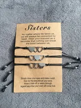 Día de las madres pulsera 2 par/set hueco de acero inoxidable Corazón de mariposa colgante ajustable cuerda pulseras de cadena para mamá