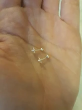 Pendientes pequeños de plata de ley S925 con forma de flor, joyería clásica, cierre de tuerca, 925