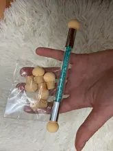 1 pincel para degradar el color de las uñas, con doble punta de esponja y mango con diamantes de imitación, accesorio apto para el degradado del esmalte de uñas artísticas