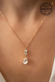Drop shape and 2 Swarovski stones woman necklace Rose 925 Silver
Drop shape and 2 Swarovski stones woman necklace Rose 925 Silver