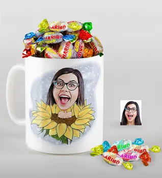 Personalized Women 'S Caricature Of mug And Haribo Candy Gift Seti-47
Personalized Women 'S Caricature Of mug And Haribo Candy Gift Seti-47