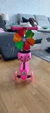 Patinete de viento Ladybug para niños y niñas, patineta plegable de 3 ruedas con altura ajustable, adaptable, de 3 a 8 años