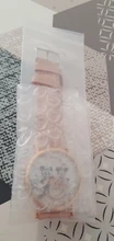Zegarki-reloj de cuarzo con dibujos animados para mujer, nuevo accesorio de pulsera de cuero rosa con ratón