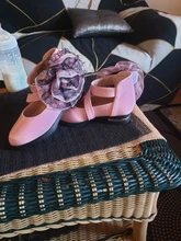 Zapatos de tacón alto para niñas, zapatos de flores de princesa, de cuero, a la moda para chicas, vestidos de fiesta, baile de boda