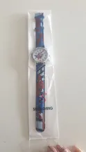 Reloj de dibujos animados para niños, reloj de cuarzo con correa de cuero de Spiderman, el mejor reloj de pulsera de regalo para niños