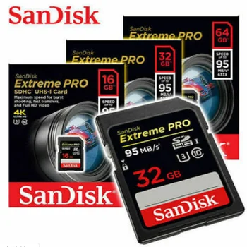 

SanDisk SD SDHC Card Memory Card Extreme Pro 32GB 64GB 128GB 256GB 95MB/s 170MB/s SDXC C10 U3 V30 UHS-I 4K Flash Card for Camera