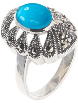 Yuk markazit ring with marcasites and turquoise from silver
Yuk markazit ring with marcasites and turquoise from silver