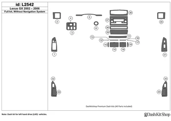 Interior trim for Lexus GX 2002-2006. L2542.
Interior trim for Lexus GX 2002-2006. L2542.