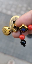 Llavero colgante de Feng Shui de la suerte, cuerda hecha a mano, de latón Vintage, bolsa de dinero, joyería antigua, cinco emperadores, llaves de coche