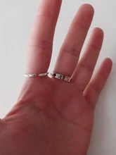 925 anillos de plata esterlina genuinos de 2 capas para mujer, anillos negros finos minimalistas de Gema circular, joyería tallada S925