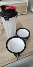 Botella de agua de viaje 2 en 1 para mascotas, cuenco plegable para alimentación de perros, taza de bebida, contenedor de comida, alimentador portátil de silicona para perros y gatos