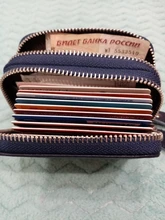 Monederos multifuncionales para mujer, carteras de piel auténtica RFID con cremallera segura, tarjetero