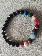 Pulsera de piedras naturales para hombre y mujer, brazalete de cuentas con sistema Solar, Chakra, Yoga, para amantes de los ocho planetas