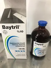 Bayer®Baytril-solución antibacteriana antimicrobiana para todos los animales, solución de enrofloxacina de 10% y 100ml, para perro, vaca, oveja, ganado de caballos
