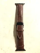 Correa para Apple watch 6, banda de 44mm, 40mm, hebilla de mariposa, Iwatch, 42mm, 38mm, pulsera de cuero para series 5 4 3 2 SE