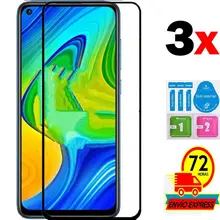 XIAOMI REDMI NOTE 9 – protecteur d'écran complet en verre trempé, 3 pièces, Kit LCD Compatible=