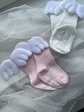 Calcetines suaves con volantes para bebés y niños pequeños, calentador de piernas, alas de Ángel, 0-4 años