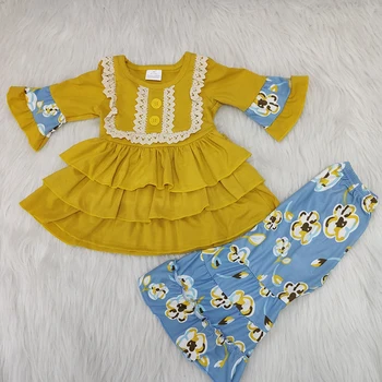 Free Shipping Infant Kids Baby Girls Clothes Yellow Ruffle Shirt Floral Bell Bottom Pants Girls Boutique Clothing Sets
Free Shipping Infant Kids Baby Girls Clothes Yellow Ruffle Shirt Floral Bell Bottom Pants Girls Boutique Clothing Sets