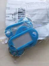 LLavero de plástico de alta calidad, organizador de llaveros, etiqueta de identificación de equipaje, llavero con nombre, 367 colores