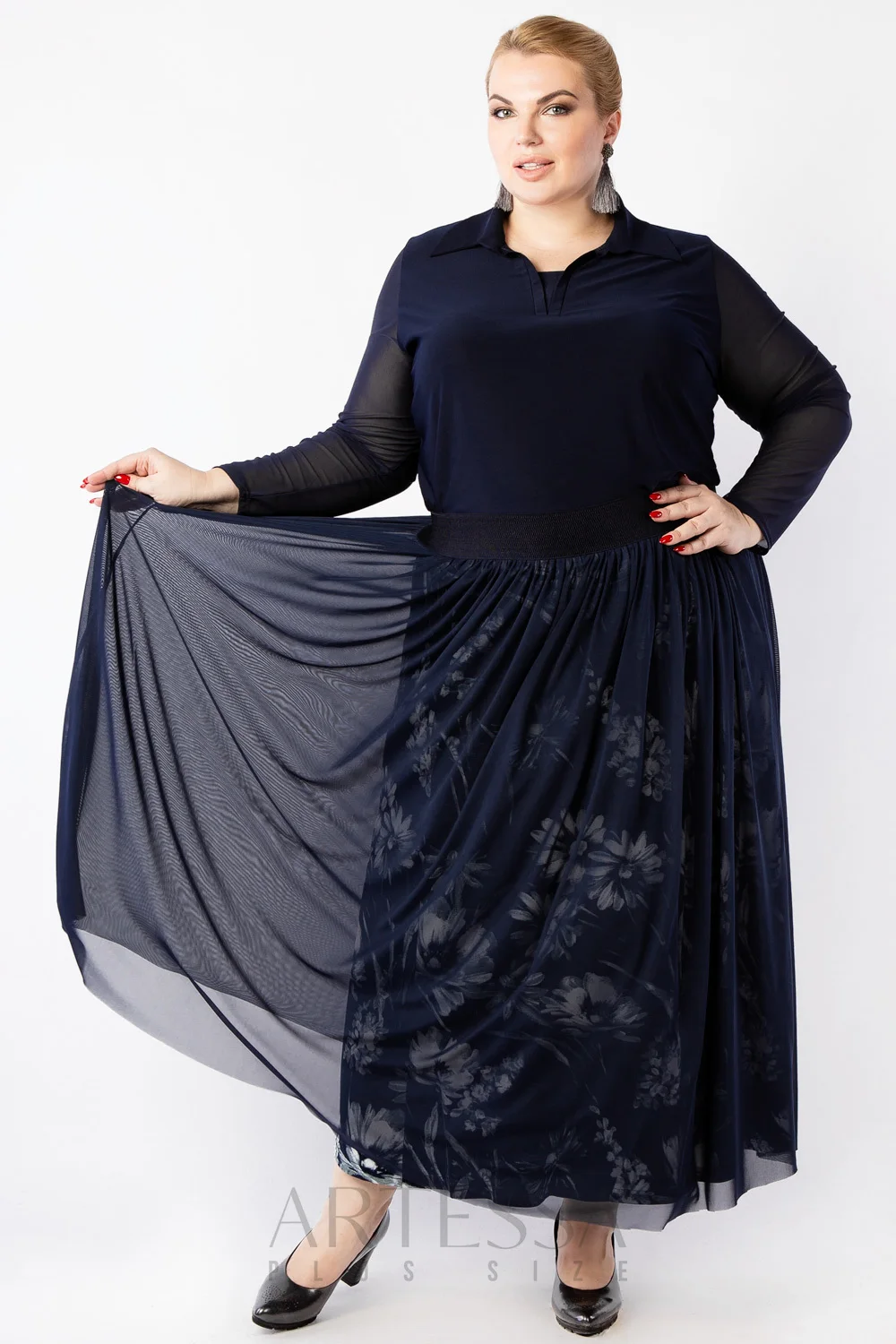 Юбка ARTESSA Plus size А-силуэт длина макси из вискозы. | Женская одежда