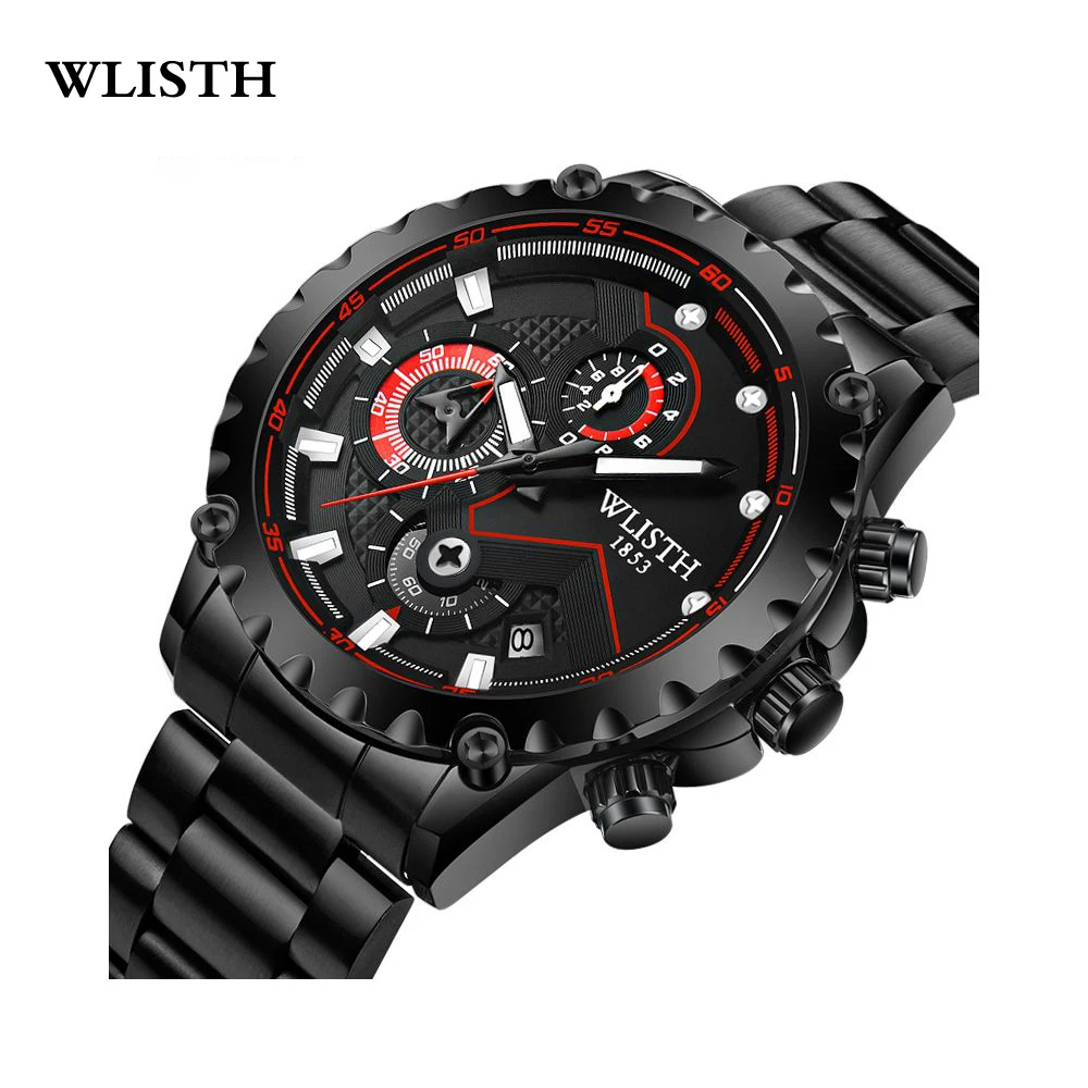 WLISTH Dial Men's Watches Steel Multifunction wristwatch Man Sport Watch New Luminous Waterproof Quartz Watch Relogio Masculino
WLISTH Dial Men's Watches Steel Multifunction wristwatch Man Sport Watch New Luminous Waterproof Quartz Watch Relogio Masculino