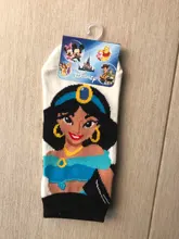 Disney-Calcetines antideslizantes de algodón con dibujos animados para niños, medias de princesa, sirena, Princesa, anna, Blancanieves