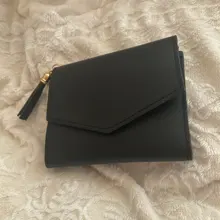 DOLOVE-cartera corta con borla para mujer, cartera pequeña coreana, sencilla, cuadrada, billeteras sencillas, monedero, Mini bolsa